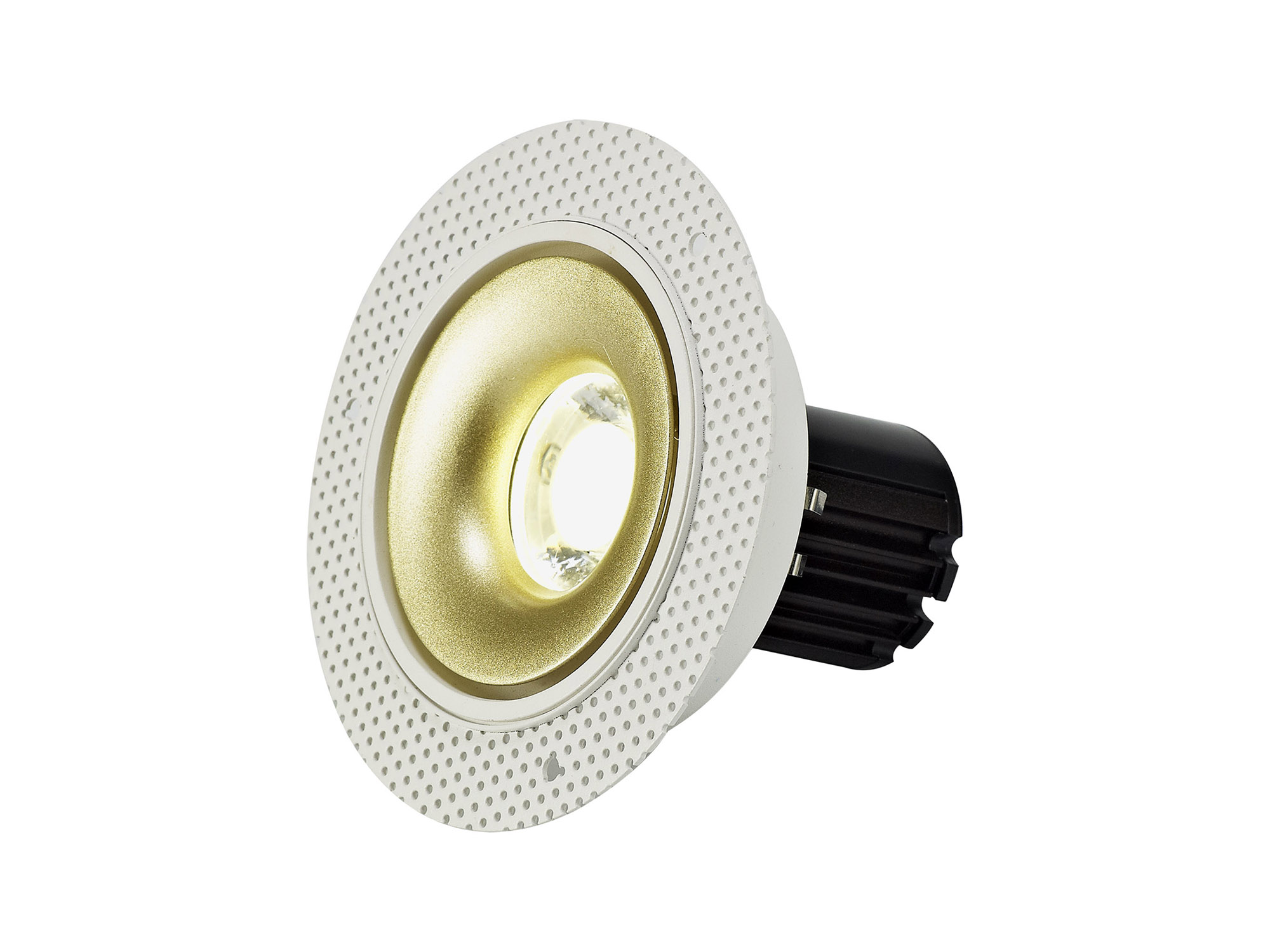 DM201105  Bolor T 10 Tridonic Powered 10W 4000K 810lm 36° CRI>90 LED Engine White/Gold Trimless Fixed Recessed Spotlight; IP20
